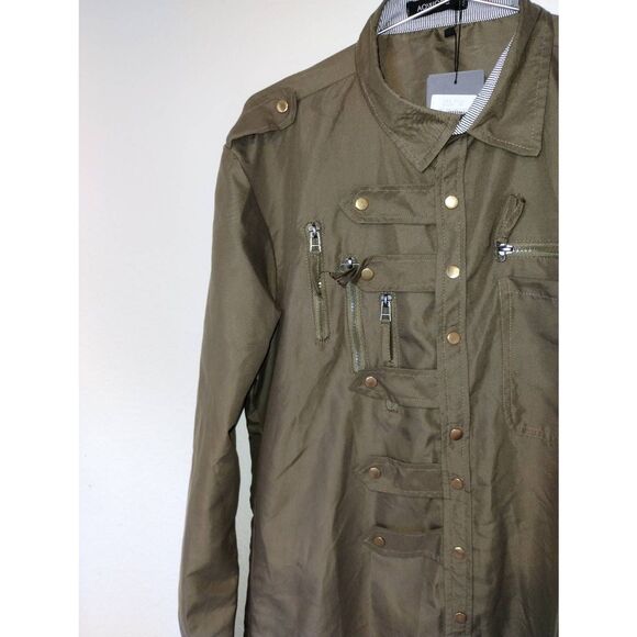 NWT Masorini AOWOFS Mens Jacket Brown Faux Vegan Moto Leather Jacket Zippers Zip - Picture 9 of 15